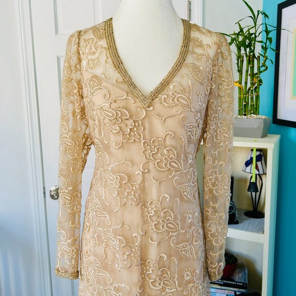 Vintage Alfred Bosand Evening Gown (size M) - Picture 3 of 13